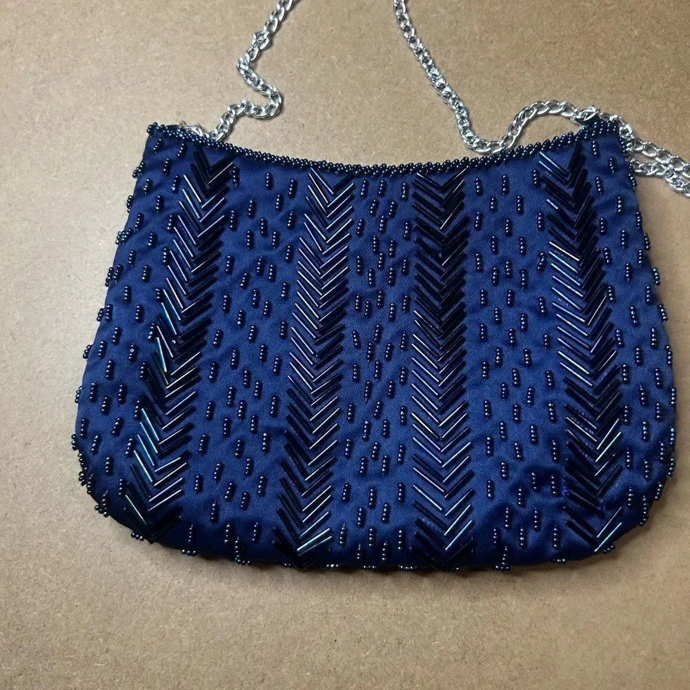 Walborg Blue Beaded Women's Bag